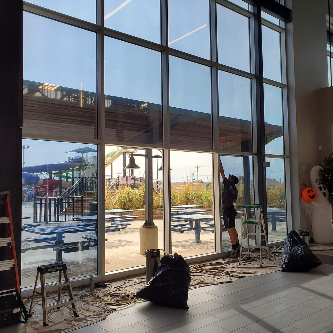 Before and After Commercial Window Tint